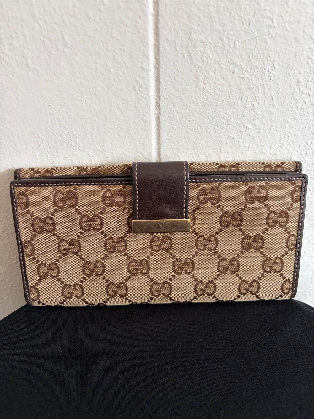 Gucci Beige and Brown GG Canvas Continental Wallet